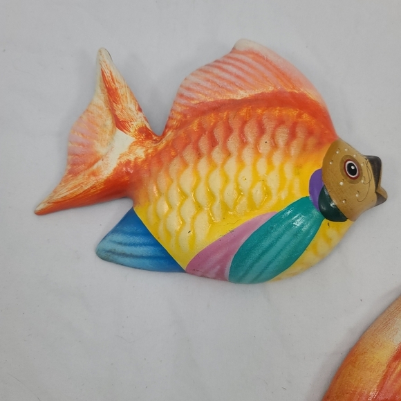 Vintage estate hand painted Pottery tropical bird set of 3 - Picture 3 of 7